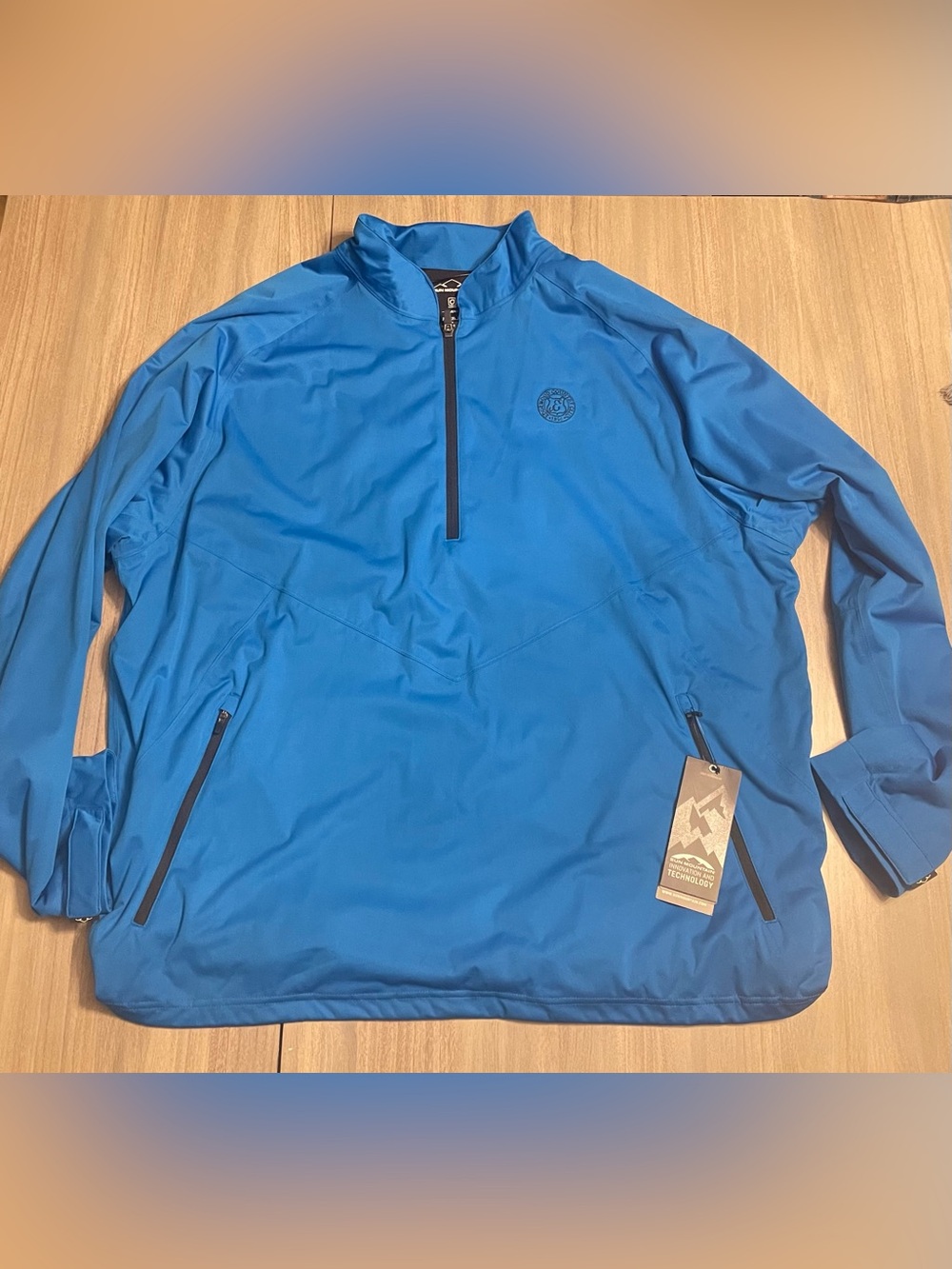 NWT 2XL Sun Mountain RainFlex Elite LS Golf Pullover – Royal Blue – Edgewood CC